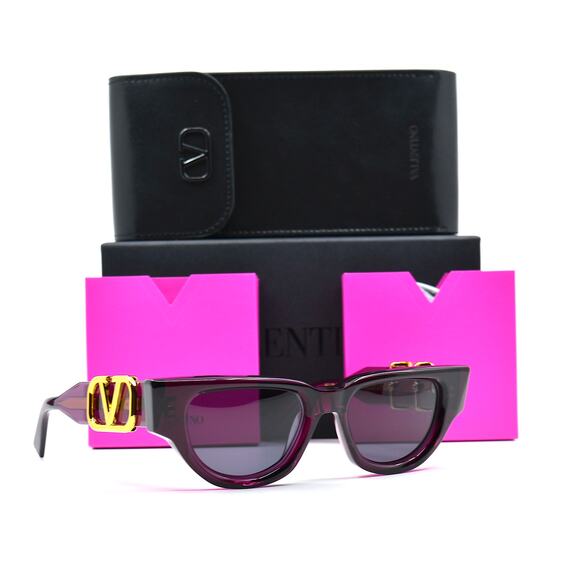 NEW VALENTINO V-DUE VLS-103D PURPLE SUNGLASSES AUTHENTIC - Picture 1 of 14